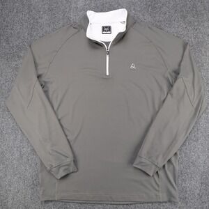 DEOLAX Men XL Gray 1/4 Zip Golf Pullover Long Sleeve Performance Shirt Mock Neck